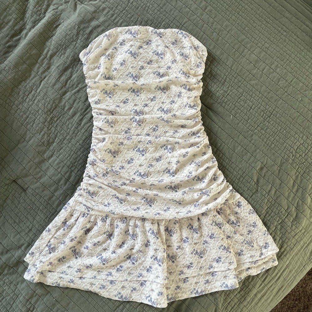 Windsor White and Blue Floral Mini Dress